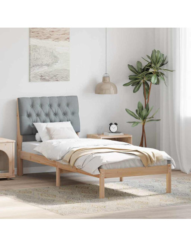 Letto con Testiera Rivestita con testiera Marrone 75 x 190 cm