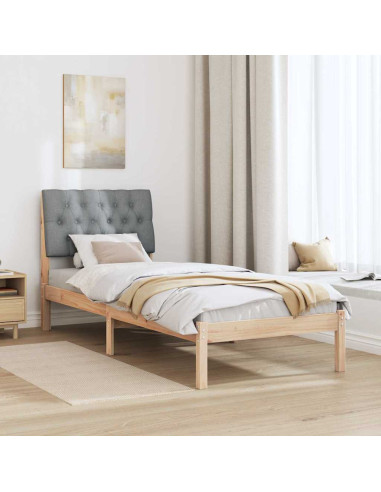 Letto con Testiera Rivestita con testiera Marrone 75 x 190 cm