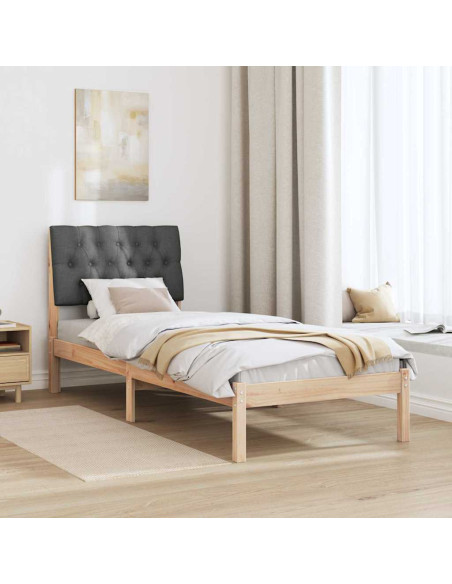 Letto con Testiera Rivestita con testiera Marrone 75 x 190 cm