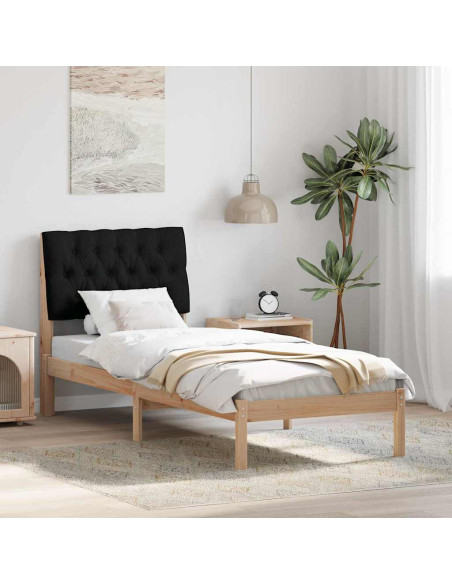 Letto con Testiera Rivestita con testiera Marrone 75 x 190 cm