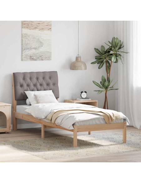 Letto con Testiera Rivestita con testiera Marrone 75 x 190 cm