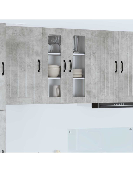 Pensile cucina Grigio cemento 60 x 31 x 80 cm Legno multistrato