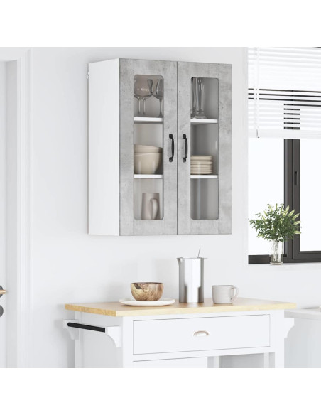 Pensile cucina Grigio cemento 60 x 31 x 80 cm Legno multistrato