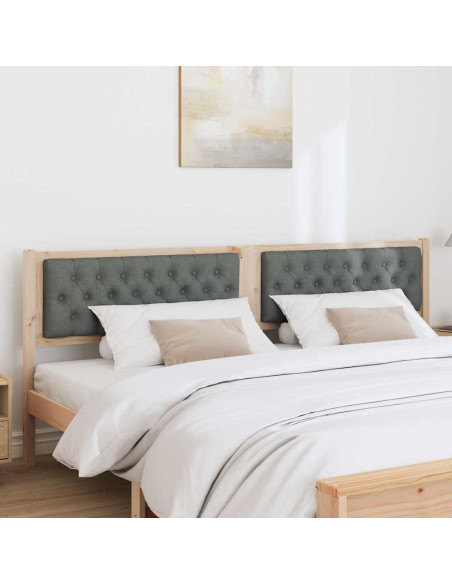 Testiera marrone e grigio scuro 200 cm Legno di pino massello