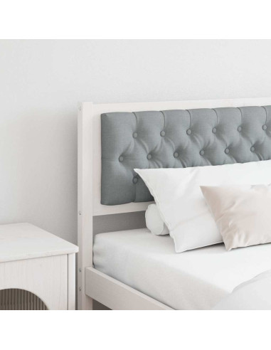 Testiera Bianco e grigio chiaro 200 cm Legno di pino massello