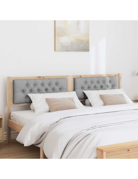 Testiera Marrone e grigio chiaro 160 cm Legno di pino massello