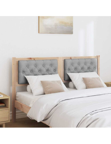 Testiera Marrone e grigio chiaro 140 cm Legno di pino massello