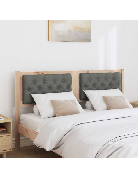 Testiera marrone e grigio scuro 140 cm Legno di pino massello