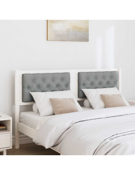 Testiera Bianco e grigio chiaro 140 cm Legno di pino massello