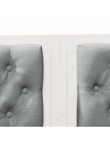 Testiera Bianco e grigio chiaro 135 cm Legno di pino massello