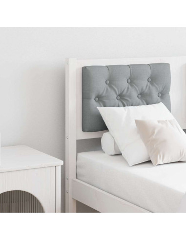 Testiera Bianco e grigio chiaro 135 cm Legno di pino massello