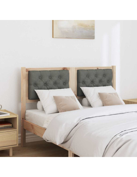 Testiera marrone e grigio scuro 120 cm Legno di pino massello