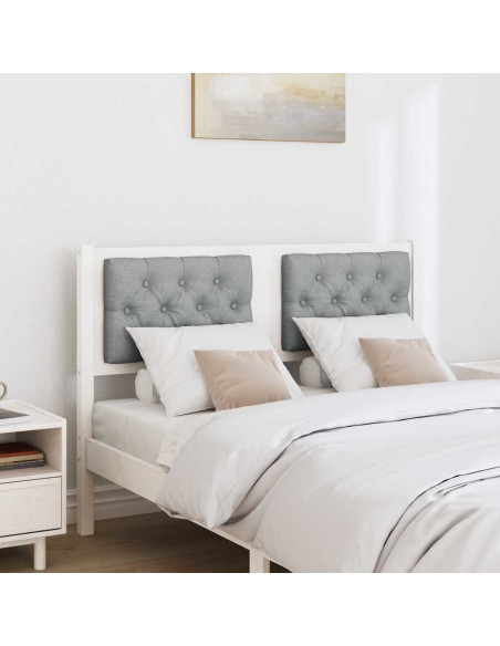 Testiera Bianco e grigio chiaro 120 cm Legno di pino massello