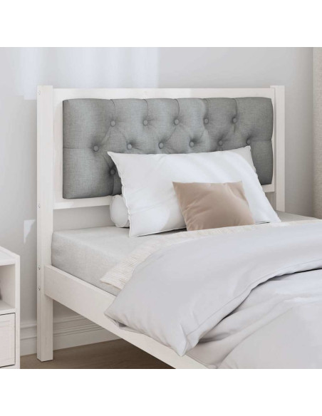 Testiera Bianco e grigio chiaro 90 cm Legno di pino massello