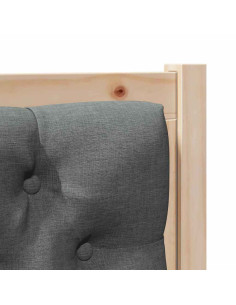 Testiera marrone e grigio scuro 80 cm Legno di pino massello 2