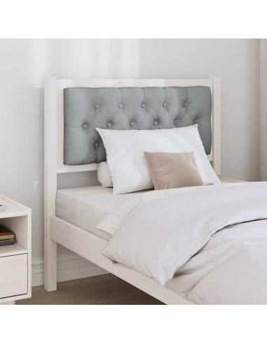 Testiera Bianco e grigio chiaro 75 cm Legno di pino massello