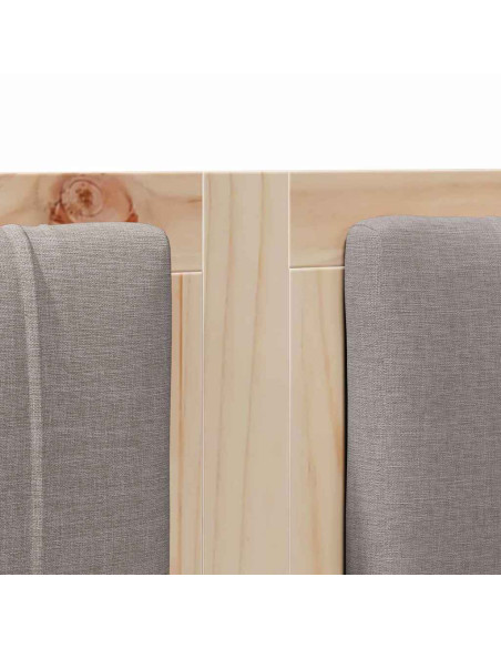 Testiera imbottita con testiera Marrone 200 cm Pino massello