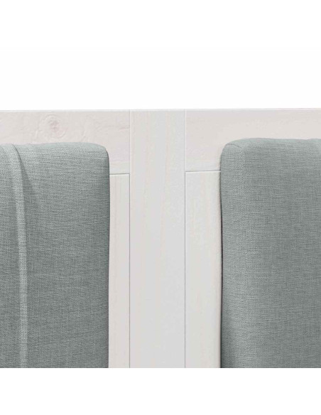 Testiera imbottita con testiera Bianco 200 cm Pino massello