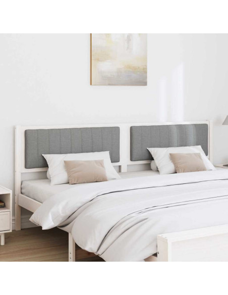 Testiera imbottita con testiera Bianco 200 cm Pino massello