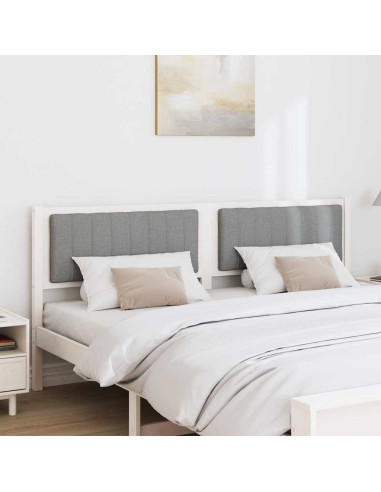 Testiera imbottita con testiera Bianco 180 cm Pino massello