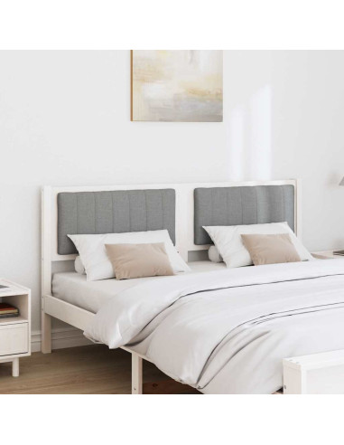 Testiera imbottita con testiera Bianco 160 cm Pino massello