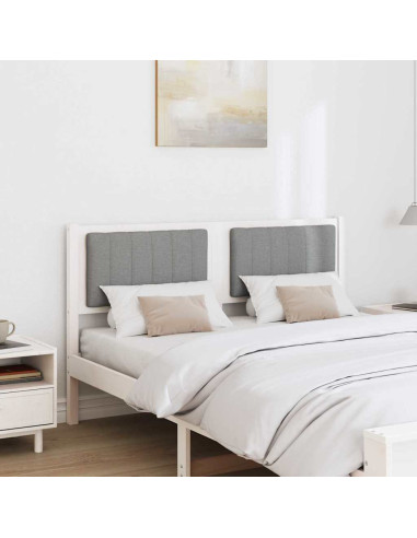 Testiera imbottita con testiera Bianco 140 cm Pino massello