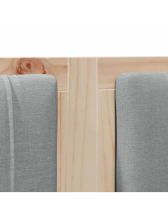 Testiera imbottita con testiera Marrone 135 cm Pino massello 2