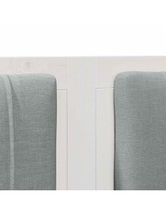 Testiera imbottita con testiera Bianco 120 cm Pino massello 2