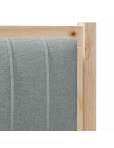 Testiera imbottita Grigio chiaro 100 cm Pino massello 2