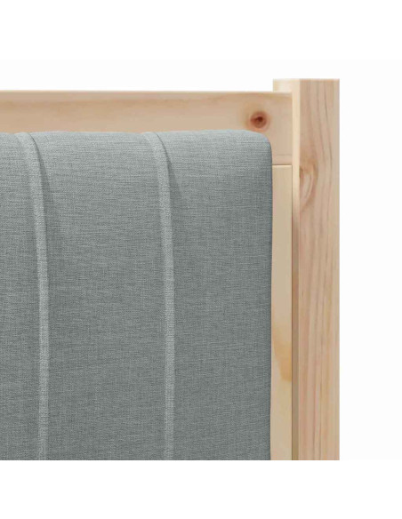 Testiera imbottita Grigio chiaro 100 cm Pino massello