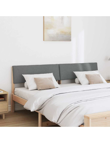 Testiera imbottita Grigio scuro 200 cm Pino massello