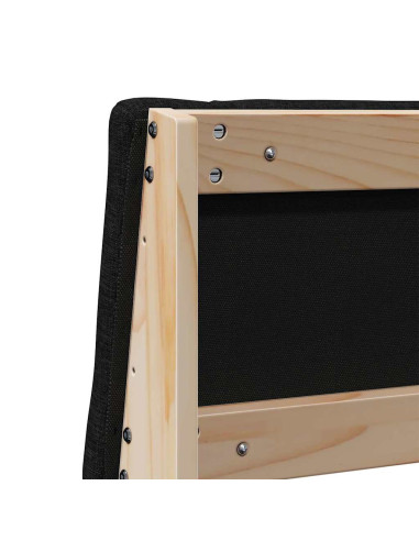 Testiera imbottita Nero 200 cm Pino massello