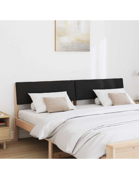 Testiera imbottita Nero 180 cm Pino massello