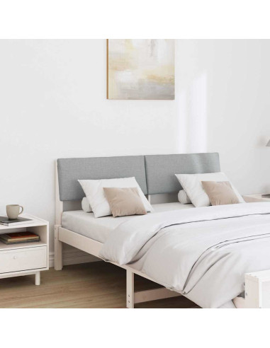 Testiera imbottita Grigio chiaro 150 cm Pino massello