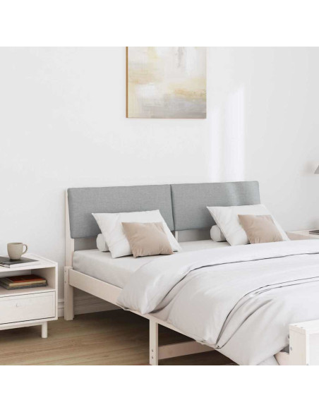 Testiera imbottita Grigio chiaro 150 cm Pino massello