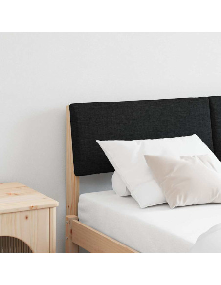 Testiera imbottita Nero 140 cm Pino massello