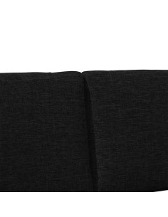 Testiera imbottita Nero 135 cm Pino massello 2