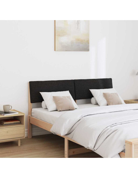 Testiera imbottita Nero 135 cm Pino massello