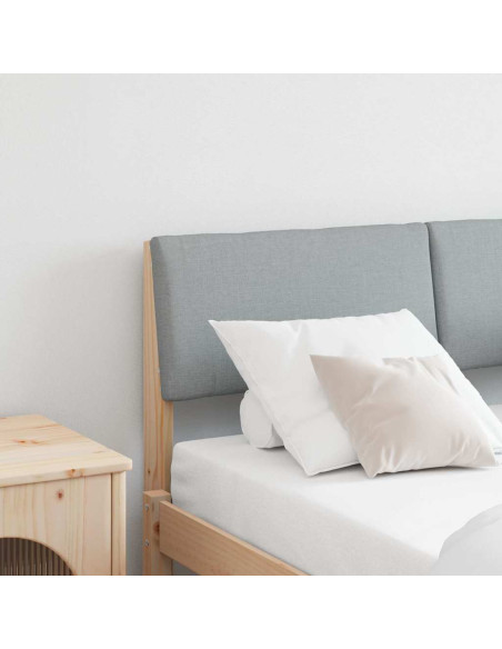 Testiera imbottita Grigio chiaro 120 cm Pino massello