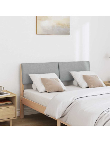 Testiera imbottita Grigio chiaro 120 cm Pino massello