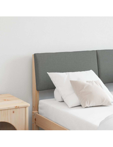 Testiera imbottita Grigio scuro 120 cm Pino massello