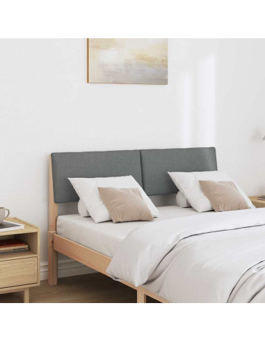 Testiera imbottita Grigio scuro 120 cm Pino massello