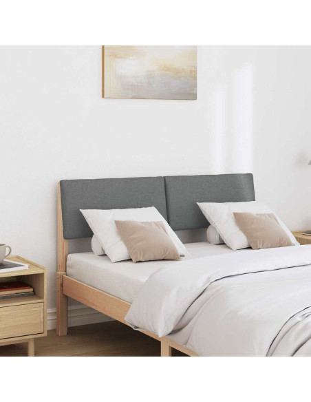 Testiera imbottita Grigio scuro 120 cm Pino massello