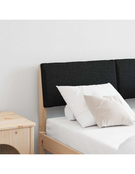 Testiera imbottita Nero 120 cm Pino massello