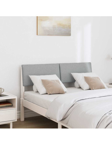 Testiera imbottita Grigio chiaro 120 cm Pino massello