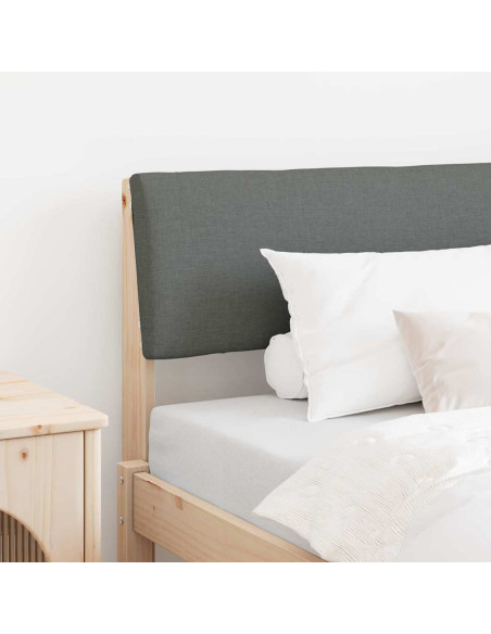 Testiera imbottita Grigio scuro 90 cm Pino massello
