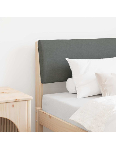 Testiera imbottita Grigio scuro 75 cm Pino massello
