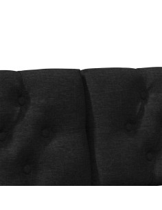 Testiera imbottita Nero 200 cm Pino massello 2