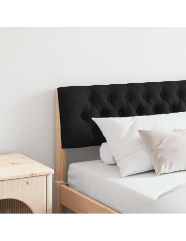 Testiera imbottita Nero 200 cm Pino massello