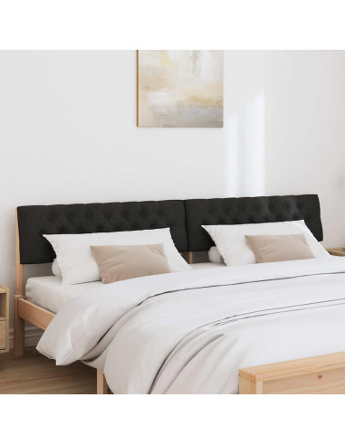 Testiera imbottita Nero 200 cm Pino massello